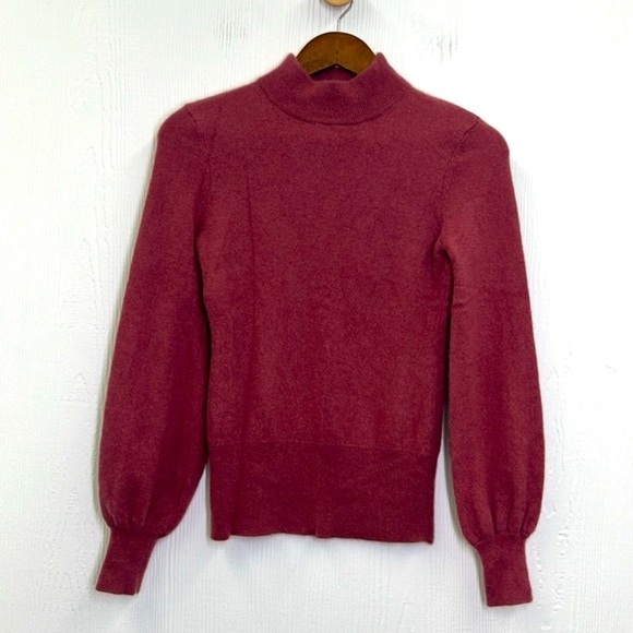 Antonio Melani - Plum Mock Neck 100 Percent Cashmere Long Sleeve Sweater Small - Picture 8 of 10